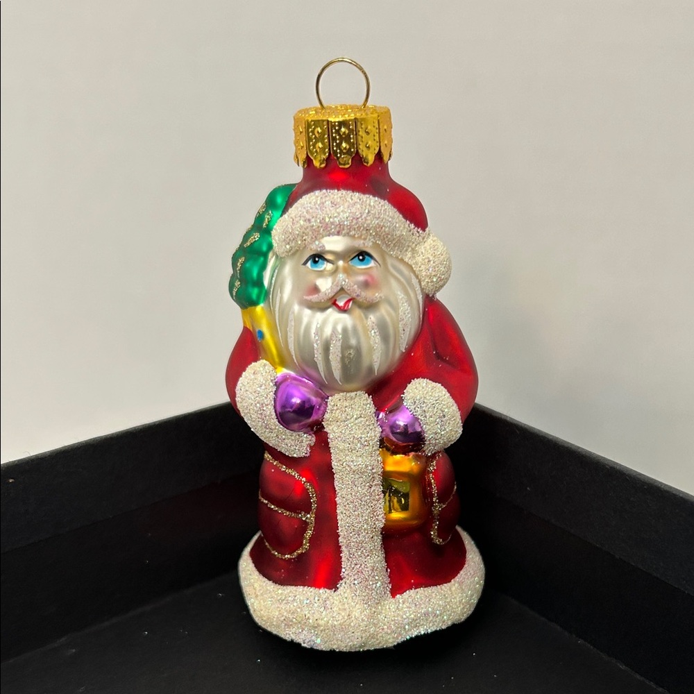 Vintage Glass Blown Santa Clause Ornament